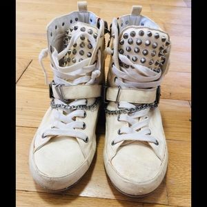 SAM EDELMAN NWOT Leather spike n chain hi tops